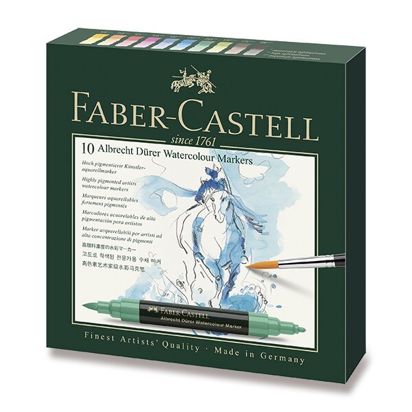 Akvarelové popisovače Faber-Castell Albrecht Dürer 10 barev