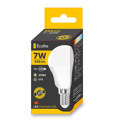 Obrázok produktu Ecolite LED - žiarovka - E14, 7 W, sv. tok 595 lm