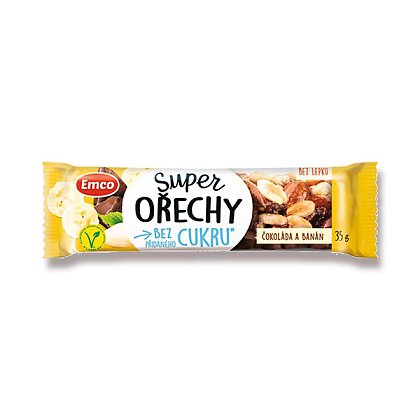 Obrázek produktu Emco Super Ořechy - ořechová tyčinka - čokoláda a banán, 35 g
