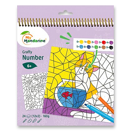 Obrázok produktu Avenue Mandarine Graffy Number - omaľovánky - Mačičky