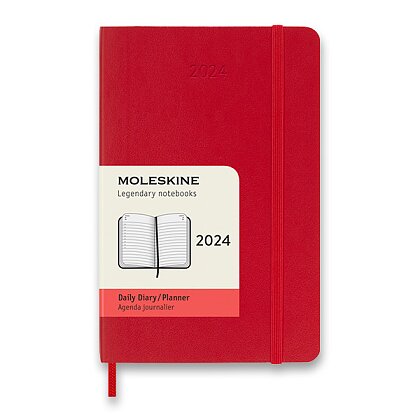 Obrázek produktu Moleskine 2024 - diář v měkkých deskách - velikost S, denní, červený