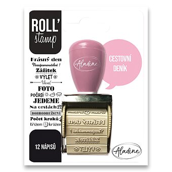 Obrázek produktu Otočné razítko s nápisy Aladine ROLL Stamp - Cestovní deník