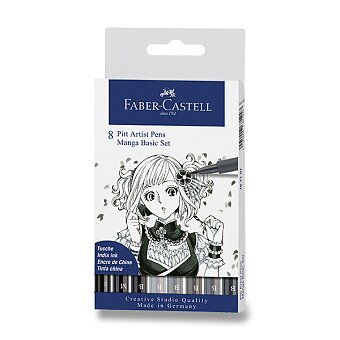 Obrázek produktu Popisovač Faber-Castell Pitt Artist Pen Manga - 8 kusů, Manga Basic