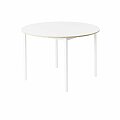 Stůl Base Table deská bílý laminát nohy bílé hrana s překližkou Ø110