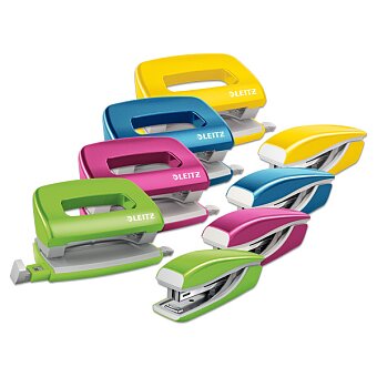 Obrázek produktu Mini set sešívačky a děrovačky Leitz Wow - výběr barev