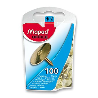 Obrázek produktu Připínáčky Maped zlaté - 100 ks, krabička