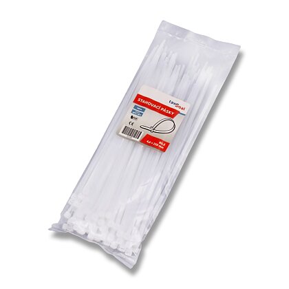Obrázok produktu Sťahovacie pásky - biele 4,6 x 250 mm, 100 ks