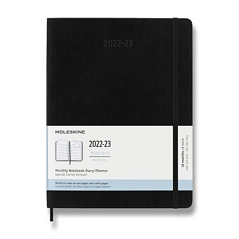 Obrázek produktu 18měsíční diář Moleskine 2022-23 - měkké desky - XL, měsíční, černý