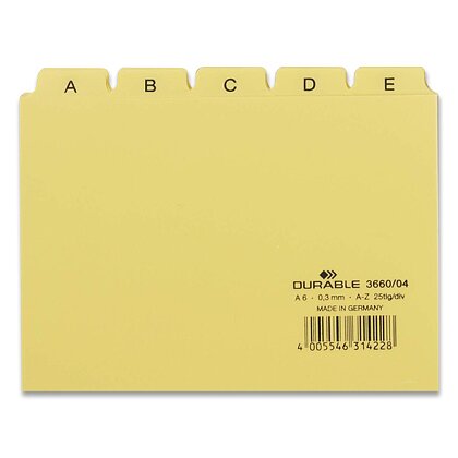 Obrázek produktu Durable - abecední rozlišovač A6 - žlutý