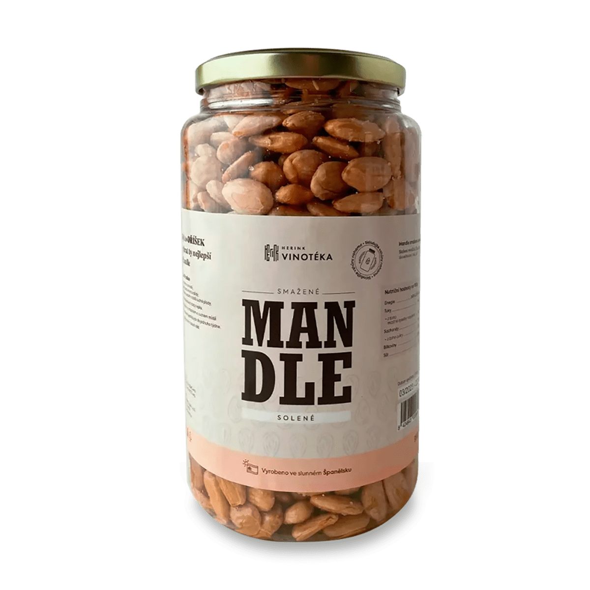 Vinotéka Herink - pražené mandle solené - 950 g