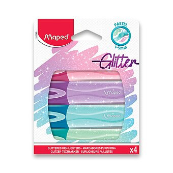 Obrázek produktu Zvýrazňovač Maped Fluo Peps Classic Glitter - sada 4 barev