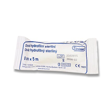 Obrázok produktu Steriwund - sterilné ovínadlo - hydrofilné, 8 cm × 5 m