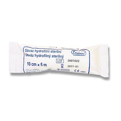 Obrázok produktu Steriwund - sterilné ovínadlo - hydrofilné, 10 cm × 5 m