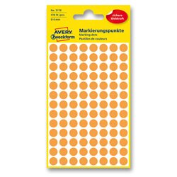 Levně Avery Zweckform - kulaté etikety - průměr 8 mm, 416 etiket, oranžové neon