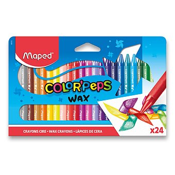Obrázek produktu Voskovky Maped Color&#039;Peps Wax - 24 barev, trojhranné