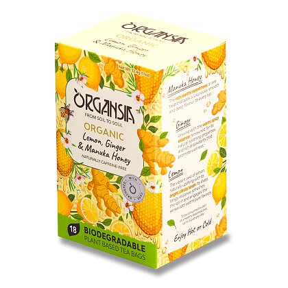 Product image Organsia Bio Lemon Ginger & Manuka Honey - bylinný čaj - 18 ks