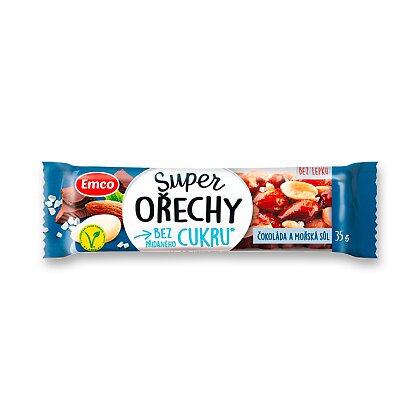 Obrázok produktu Emco Super Ořechy - orechová tyčinka - čokoláda a morská soľ, 35 g