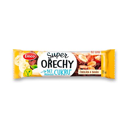 Obrázek produktu Emco Super Ořechy - ořechová tyčinka - čokoláda a banán, 35 g