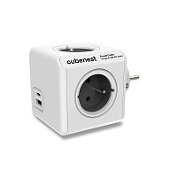 Cubenest PowerCube Original - rozbočovací zásuvka - USB A+C, 20 W, šedá