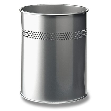 Obrázek produktu Durable - odpadkový koš s ozdobnou perforací  - 15 l, stříbrný
