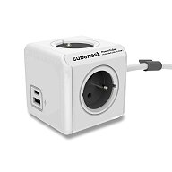 Cubenest PowerCube Extended- rozbočovací zásuvka - USB A+C, 20 W, 1,5 m, šedá