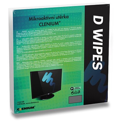 Obrázek produktu Clenium D-Wipes - mikroaktivní utěrky na monitory - 15 × 17 cm, 25 + 3 ks