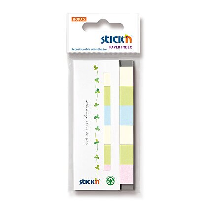 Obrázok produktu Hopax Stick'n Paper Index - samolepiace papierové záložky - 6 × 30 lístkov, Recycled