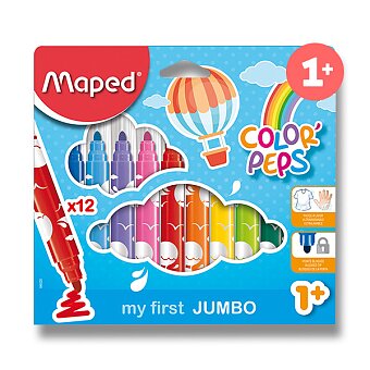 Obrázek produktu Dětské fixy Maped Color&#039;Peps Jumbo - 12 barev
