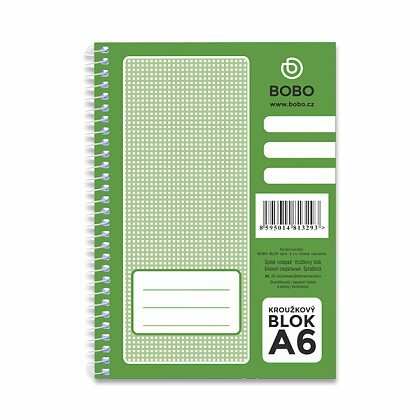 Obrázok produktu Bobo blok - krúžkový blok - A6, 50 l., štvorčekový