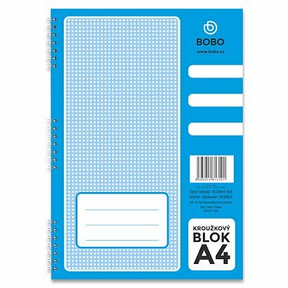 Obrázok produktu Bobo blok - krúžkový blok - A4, 50 l., čistý