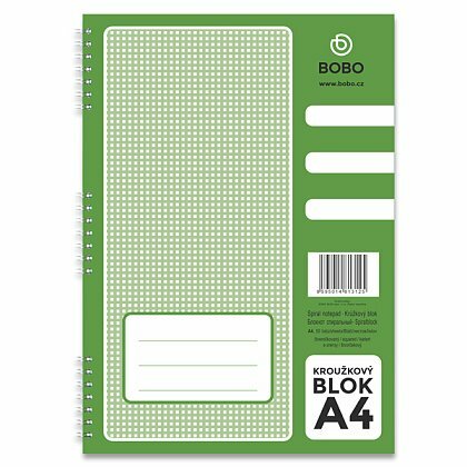 Obrázok produktu Bobo blok - krúžkový blok - A4, 50 l., štvorčekový