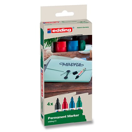 Obrázok produktu Edding 21 Eco Line - permanentný popisovač - sada 4 ks