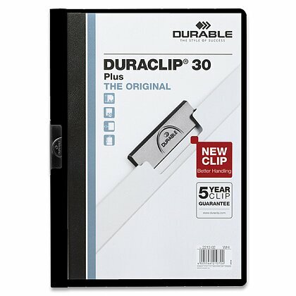 Obrázok produktu Durable Duraclip - plastový rýchloviazač na 30 listov - 25 ks, čierny