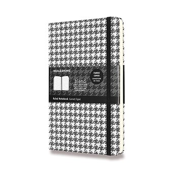 Obrázek produktu Zápisník Moleskine Blend 21 Wide Pattern - tvrdé desky, textil - L, linkovaný, černý/bílý