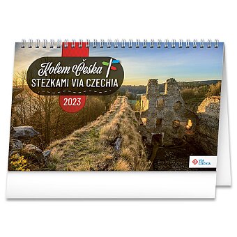 Obrázek produktu Kolem Česka stezkami Via Czechia 2023 - stolní obrázkový kalendář