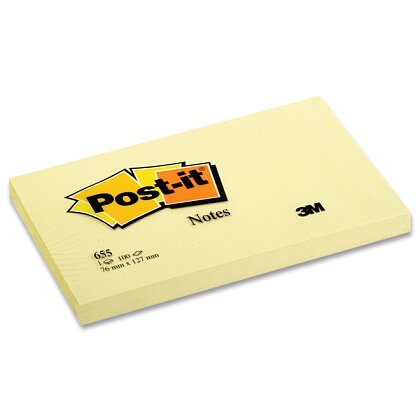 Obrázek produktu 3M Post-it 655 - samolepicí bloček - 76 × 127 mm, 100 l., žlutý