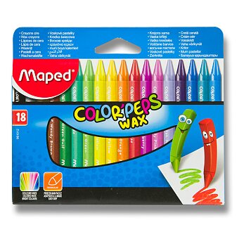 Obrázek produktu Voskovky Maped Color&#039;Peps Wax - 18 barev, trojhranné