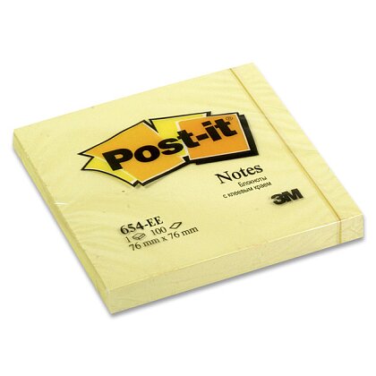 Obrázek produktu 3M Post-it 654 - samolepicí bloček - 76×76 mm, 100 l., žlutý