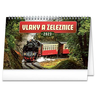 Obrázek produktu Vlaky a železnice 2023 - stolní obrázkový kalendář