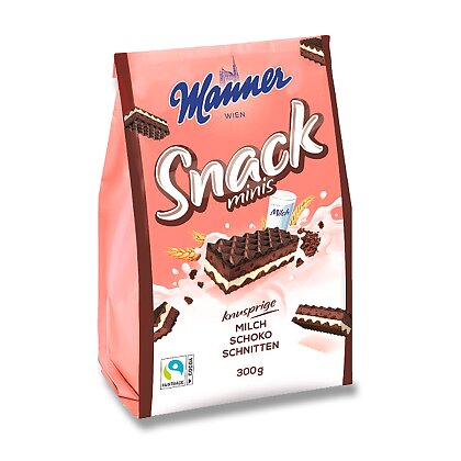 Obrázek produktu Manner Snack minis - křupavé oplatky s náplní - kakaové, 300 g