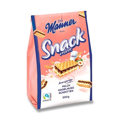 Product image Manner Snack minis - crispy wafers with filling - hazelnut, 300 g