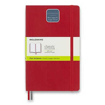 Obrázek produktu Zápisník Moleskine Expanded - mäkké dosky - L, čistý, červený