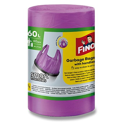 Obrázek produktu Fino - pytle na odpadky - s uchy, 60 l, 590 x 710 mm, 60 ks