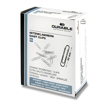 Obrázok produktu Durable - kancelárske sponky - 50 mm, 100 ks, medené