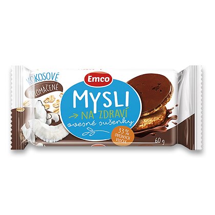 Obrázek produktu Emco Mysli na zdraví - cereální sušenky - polomáčené kokosové, 60 g