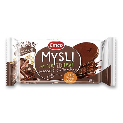 Obrázek produktu Emco Mysli na zdraví - cereální sušenky - polomáčené čokoládové, 60 g