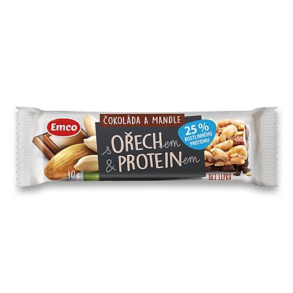 Obrázek produktu Emco Ořech & Protein - tyčinka - čokoláda a mandle, 40 g