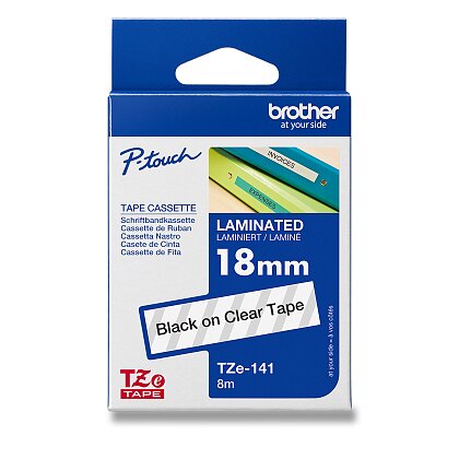 Obrázek produktu Brother TZE-141 - náhradní páska - 18 mm x 8 m, černo-transparentní