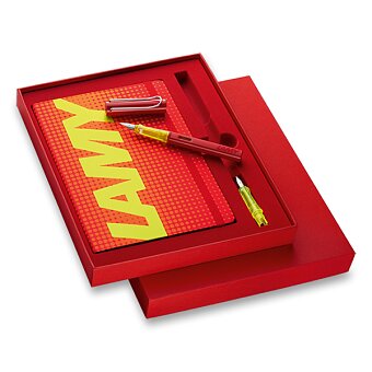 Obrázek produktu Lamy AL-star Glossy Red - plnicí pero, dárková sada se zápisníkem