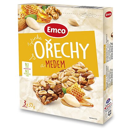 Obrázek produktu Emco - ořechové tyčinky - Ořechy a med, 3 ks